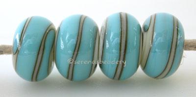 Ivory Turquoise Spiral light ivory beads with a turquoise spiral6x12 mmprice is per bead Glossy,Matte