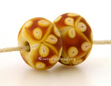 Opal Yellow and Pink Flowers one pair of opal yellow and pink beads with matching yellow flowers 6x12 mm 2.5 mm hole   Glossy,Matte