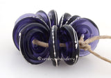 Purple Ink Blue Fine Silver Wavy Discs