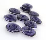 Purple Ink Blue Fine Silver Wavy Discs