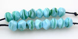 8 AQUAMARINE DREAM NUGGETS Lampwork Glass Beads