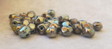 SILVER LUSTER Tiny Lampwork Nugget Glass Beads