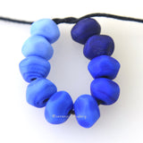 Blue Ombre Lampwork Glass Beads