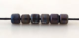 METALLIC BLACK Luster Tiny Tube Lampwork Glass Beads