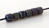 METALLIC BLACK Luster Tiny Tube Lampwork Glass Beads
