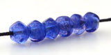 6 BLUEBERRY SWIRL NUGGET   Lampwork Glass Beads