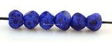 6 DESERT BLUEBELLS NUGGET Lampwork Glass Beads