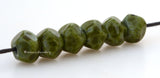 6 OLIVE GROVES NUGGET Lampwork Glass Beads