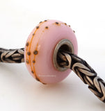 PINK SILVER DROPLETS Cored European Charm Lampwork Glass Bead TANERES sra big hole bead - pink charm bead #2196