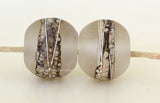 Crystal Clear Saw Whet Silvered Ivory Round Pairs #2132