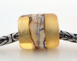 Pale Amber Silvered Ivory Tube Big Hole Bead pale amber topaz with fine silver and silvered ivory european charm style bead13x11 mmprice is per bead Glossy,Matte,Half Matte