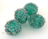 Silver Lustre Sugar silver luster sugar coated lampwork beads price is for one bead with a discount for 4 or more   Capri,Teal,Grey,Black,Amethyst