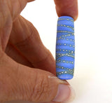 Baby Blue Fine Silver Focal #2044 40x12 mm1 BeadHole Size: 2.5 mm This lampwork glass bead is ready to ship Default Title