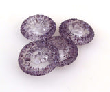 Fairy Dust Discs #2053 5x15 mm 4 BeadsHole Size: 2.5 mm~ Purple fairy dust sugar on clear wavy discs. ~ These lampwork glass disc beads are ready to ship. Default Title