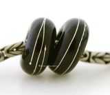 Black Fine Silver Wrap European Charm Bead one black handmade lampwork glass European charm spacer bead with a fine silver wrap6x14 mm with a 5mm holeprice is per bead Glossy,Matte