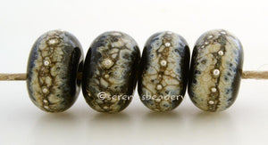 Black Granite #2078  7x12 mm4 BeadsHole Size: 2.5 mm~ Black granite with fine silver. ~ This lampwork glass bead set is ready to ship. Default Title