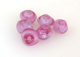 Streaky Pink Nuggets #2072 6x9 mm6 BeadsHole Size: 1.5 mm~ Teeny tiny little hand-shaped nuggets in a deep purple. ~ These lampwork glass beads are ready to ship. Default Title