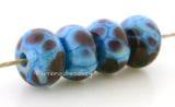 Blushing Blue Deep turquoise blue splattered with hot pink.Bead Size: 6x11-12 or 7x13-14 mmHole Size: 2.5 mmprice is for one bead with a discount for 4 or more 11-12 mm,Glossy,13-14 mm,Glossy,11-12 mm,Matte,13-14 mm,Matte