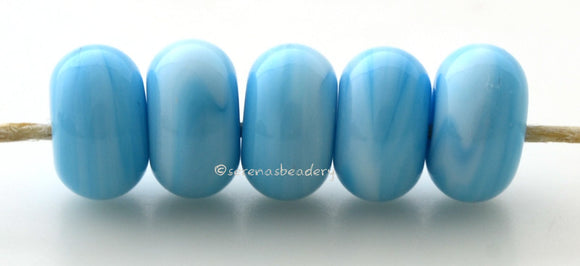 Turquoise Marble Spacers #1958 5 Turquoise Marble spacers, turquoise blue blend - 5x10 mm with a 2.5 mm hole, glossy finish. This handmade bead set is ready to ship! Default Title
