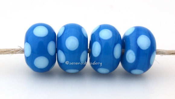 Blue Dice Dots #1725 Size: 6x11 mm, Amount: 4 Beads, Hole Size: 2.5 mm~ Light and dark sky blue dice dots. ~ These beads are ready to ship. Default Title