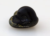 Big Black Button #1780 Size: 17x16 mm ~ Amount: 1 button ~ Hole Size: 2.5 mm~ One black shank style button. Black with a dusting of raku powder for a mix of brown, blue and green. Measurements are of the face of the button. ~ This button is ready to ship.   Default Title