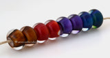Panorama #1807 Size: 7-8x12 mm, Amount: 8 Beads, Hole Size: 2.5 mm~ A bold mix of deep blue/green, purple, red, and brown. ~ These beads are ready to ship. Default Title