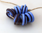 Blue Purple Spirals #1829 ~ Size: 8x13 mm, 8 beads,  Hole Size: 2.5 mm ~~ Light blue and purple raised spirals.. ~ These beads are ready to ship. Default Title