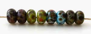 Toasty Warm Frit Pairs #1844 Size: 6x11 mm8 beadsHole Size: 2.5 mmToasty warm brown glass lampwork bead pairs.   These beads are ready to ship.     Default Title
