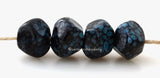 Black Turquoise Nugget #1845 8x12 mm4 Beads Hole Size: 2.5 mm~ Hand shaped nuggets in black splattered with turquoise blue. ~   These lampwork glass beads are ready to ship. Default Title