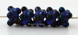 Purple Jacks #1930 6x12 mm5 BeadsHole Size: 2.5 mm~ Transparent purple with purple luster raised dots. ~ These lampwork glass beads are ready to ship. Default Title