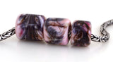 Strawberry Fields #1944 9x12 to 15x12 mm3 BeadsHole Size: 5 mm This lampwork bead set is ready to ship. Default Title