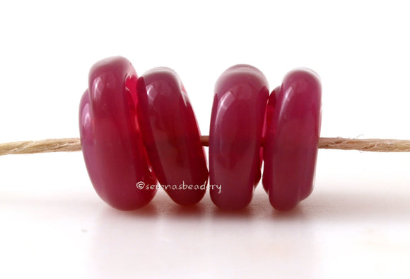 Raspberry Rose Square Discs #1763 Size: 11-12 mm, Amount: 4 Beads, Hole Size: 2.5 mm~ Raspberry rose - free-formed square disks. ~ These beads are ready to ship. Default Title