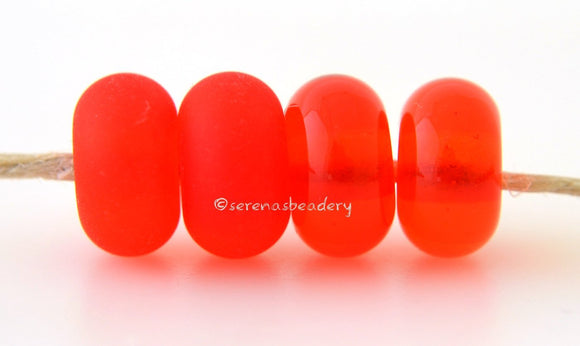 Poppy Color Notes: A bright red. In smaller sizes, this color may be transparent, but in larger sizes, it will be opaque. Be prepared for either in the deliciously bright red color.     Available shapes and sizes: Round Bead Shapes: Available to order 8 to 15 mm with hole sizes ranging from 1.5 to 5 mm. See drop down menu for the exact options. Shown here in 8, 9 and 10 mm with both a 2.5 mm and 1.5 mm hole. 4 and 5 mm holes will fit European Charm style jewelry. Also available in a wavy disk or bead cap: