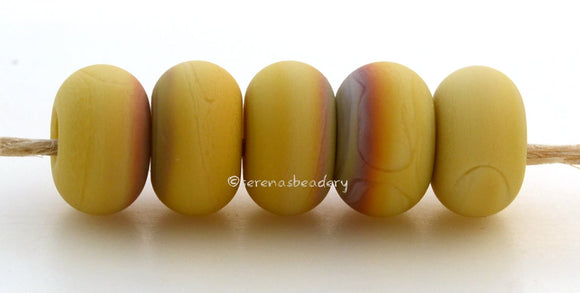 Yellow Brick Road Matte Spacers #1951 5 Yellow Brick Road spacers - 5x10 mm with a 2.5 mm hole, matte finish. This handmade bead set is ready to ship! Default Title