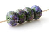 Woody Nightshade Olive green lampwork glass beads with deep purple, violet, and pink.Bead Size: 6x11-12 or 7x13-14 mmHole Size: 2.5 mmprice is for one bead with a discount for 4 or more 11-12 mm,Glossy,13-14 mm,Glossy,11-12 mm,Matte,13-14 mm,Matte