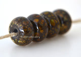 Deep Gray Raku Deep gray lampwork glass beads with brown raku.Bead Size: 6x11-12 or 7x13-14 mmHole Size: 2.5 mmprice is for one bead with a discount for 4 or more 11-12 mm,Glossy,13-14 mm,Glossy,11-12 mm,Matte,13-14 mm,Matte
