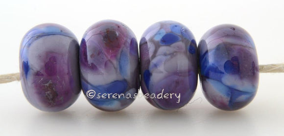 Purple Penumbra LTD New violet lampwork glass beads with blue and purple frit. Bead Size: 6x12 mm Hole Size: 2.5 mm   Glossy,Matte