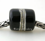 All Black Silvered Ivory Tube Big Hole Bead all black with fine silver and silvered ivory European charm style bead13x11 mmprice is per bead Glossy,Matte
