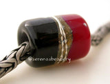 Black Red Silvered Ivory Tube Big Hole Bead black and red with fine silver and silvered ivory European charm style bead13x11 mmprice is per bead Glossy,Matte