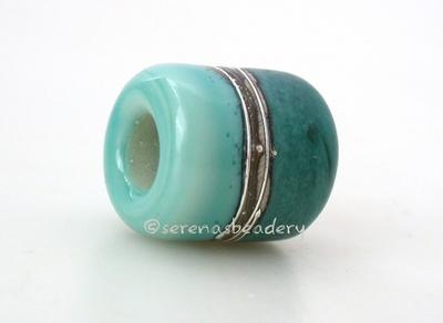 Copper Green Neptune Silvered Ivory Tube Big Hole Bead copper green and neptune with fine silver and silvered ivory European charm style bead13x11 mmprice is per bead Glossy,Matte