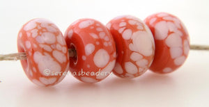 Coral Mist Coral lampwork glass beads with pale coral frit.Bead Size: 6x11-12 or 7x13-14 mmHole Size: 2.5 mmprice is for one bead with a discount for 4 or more 11-12 mm,Glossy,13-14 mm,Glossy,11-12 mm,Matte,13-14 mm,Matte