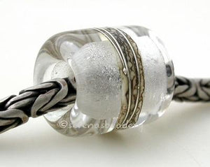Crystal Clear Silvered Ivory Tube Big Hole Bead crystal clear with fine silver and silvered ivory European charm style bead13x11 mmprice is per bead Glossy,Matte,Half Matte
