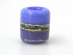 Dark Periwinkle Lilac Silvered Ivory Tube Big Hole Bead dark periwinkle and lilac purple with fine silver and silvered ivory European charm style bead13x11 mmprice is per bead Glossy,Matte
