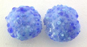 Periwinkle Sugary Blues A pair of beads in a periwinkle sugary blues frit. 11x12 mm Glossy,Matte
