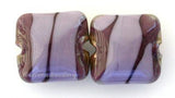 Wild Spiraled Pillow Pair a pair of spiraled striped pillow beads - shown here in white with black 13mm square Glossy,Amber with Ivory,Glossy,Black with Powder Pink,Glossy,Black with Purple,Glossy,Black with White,Glossy,Brown with Pink,Glossy,Cobalt with Gray,Glossy,Dark Violet with New Violet,Glossy,White with Ink Blue,Matte,Amber with Ivory,Matte,Black with Powder Pink,Matte,Black with Purple,Matte,Black with White,Matte,Brown with Pink,Matte,Cobalt with Gray,Matte,Dark Violet with New Violet,Matte,White