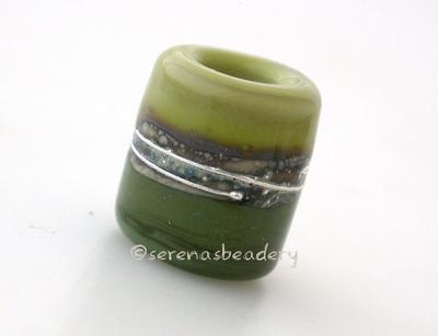 Pistachio and Olive Silver European Charm Bead pistachio and olive green with fine silver and silvered ivory european charm style bead13x11 mmprice is per bead Glossy,Matte