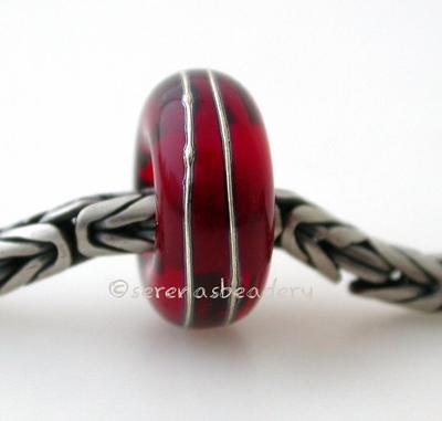 Red Fine Silver Wrap European Charm Bead one transparent red handmade lampwork glass european charm spacer bead with a fine silver wrap5x13mm with a 5mm holeprice is per bead Glossy,Matte