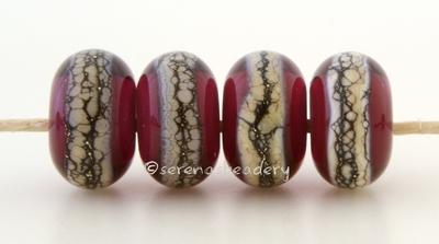 Red Raspberry Granite White Heart A hot pink layered over another pink bead with a stripe of silvered ivory granite6x12 mmprice is per bead Glossy,Matte