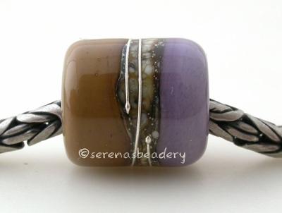 Sage New Violet Silvered Ivory Tube Big Hole Bead sage and new violet with fine silver and silvered ivory european charm style bead13x11 mmprice is per bead Glossy,Matte