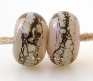 Sepia Brown Granite White Heart A sepia brown white heart bead with a stripe of silvered ivory granite6x12 mmprice is per bead Glossy,Matte